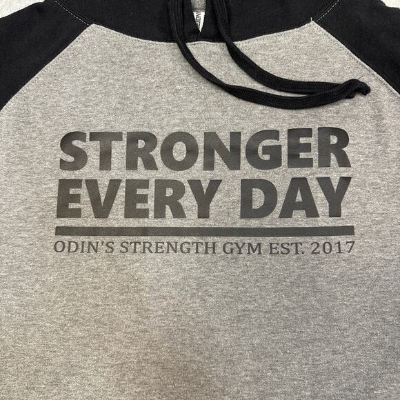 Independent Trading Company Sweatshirt Hoodie Mens L Fleece Gray Black Pullover - Picture 3 of 8